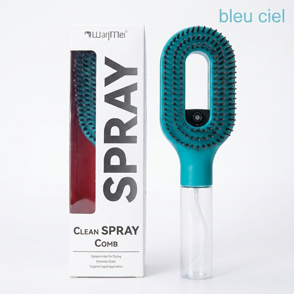 Brosse Démêlante Spray 2-en-1 pour des cheveux lisses et brillants en 2 Minutes